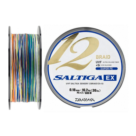 Daiwa Saltiga 12 EX+Si Lenza Intrecciata Multi Colour 600m