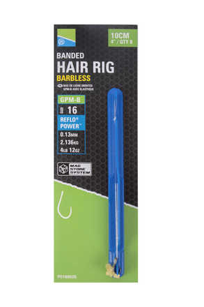 Preston GPM-B Banded Hair Rigs 10cm (8 pezzi)