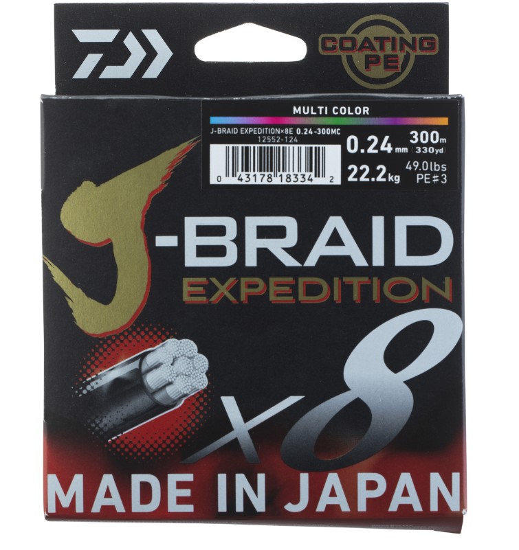 Lenza Intrecciata Daiwa J-Braid Expedition Multi-Color X8E (3000m)