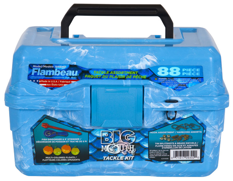 Scatola da pesca Flambeau Big Mouth Tackle Box Kit - Pearl Blue Swirl