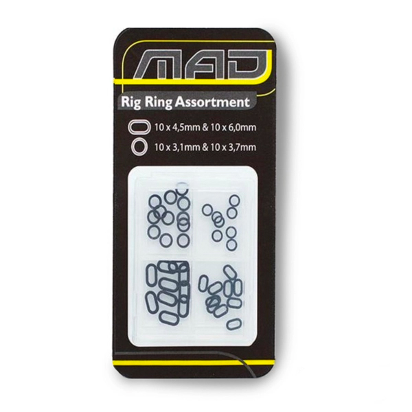 Super Adventure Carp Box Deluxe, confezione con accessori per terminali da marche rinomate! - MAD Rig Ring Assortment