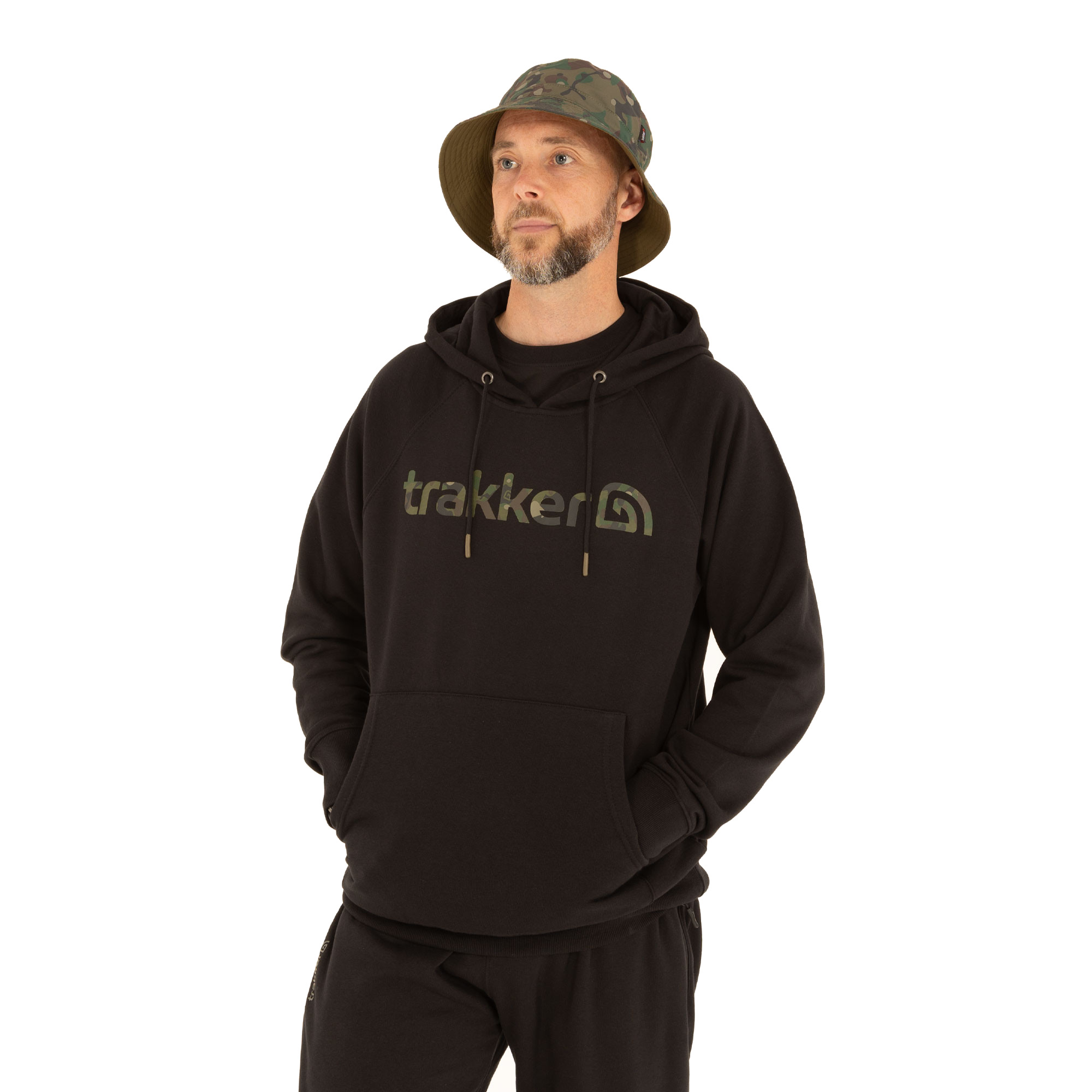 Trakker CR Logo Felpa con cappuccio nero camo
