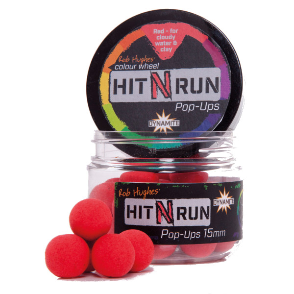 Dynamite Baits Hit N Run Pop Ups (15mm) - Rood