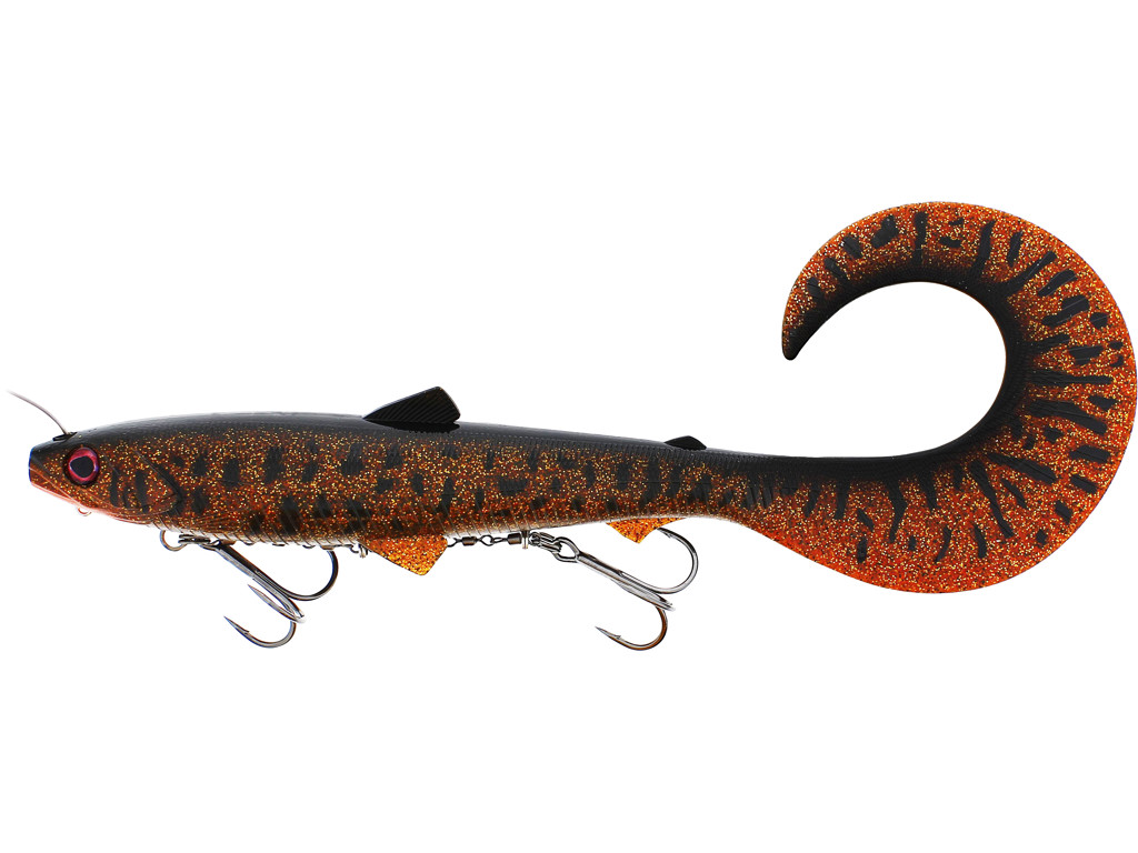 Westin Bullteez Curltail Inline 33cm (230g) Sinking Softbait - Motoroil Burbot