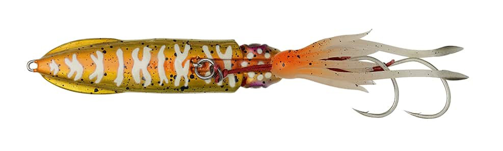 Savage Gear Swim Squid Inchiku Esca per la Pesca in mare 9.7cm (150g) - Orange Gold Glow