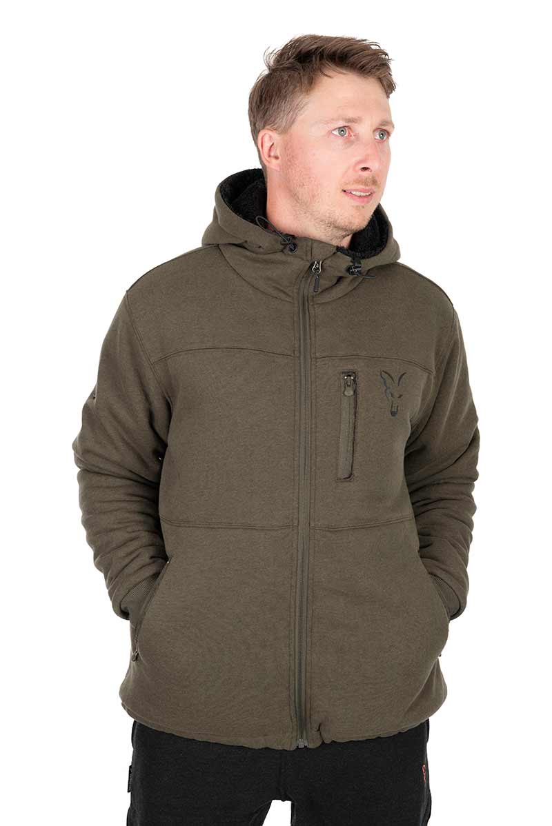 Giacca Fox Collection Sherpa verde/nero