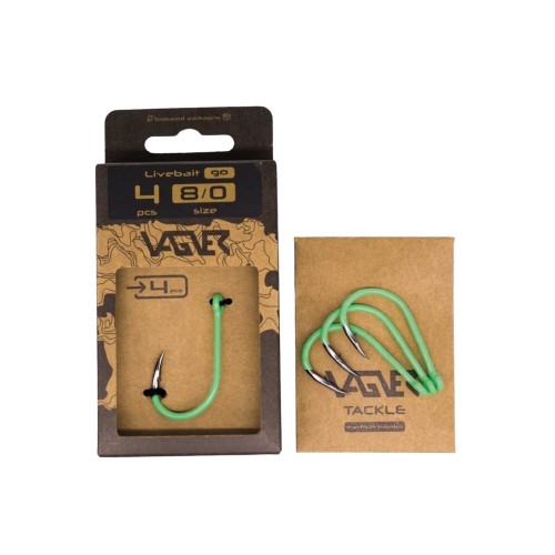 Amo per Pesce Gatto Vagner Live Bait Long Shank Go (4 pezzi)