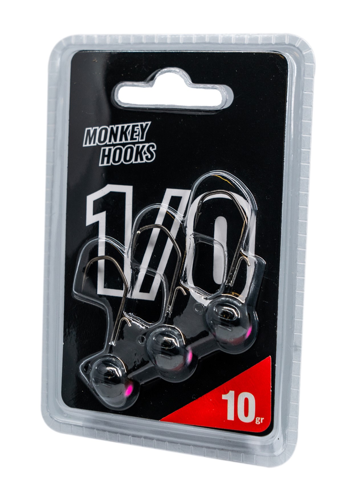 Jighead Monkey Lures Monkey Hook 1/0 Black (3 pezzi)