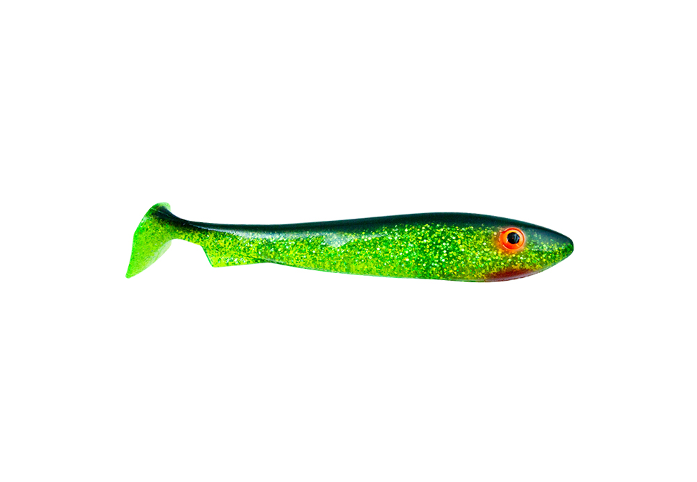 Svartzonker McRubber Offset Shad 19cm (2 pezzi) - Black'n Chartreuse