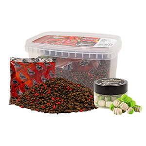 Energo Benzar Mix Summer Pellet Box + Girelle Rotanti + Liquido - Chili-Sausage Pellet mix