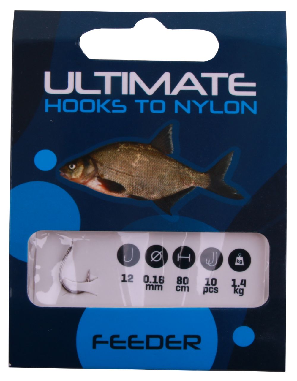 Ultimate hooks to nylon feeder taglia 12 0,16mm 80cm 10pcs