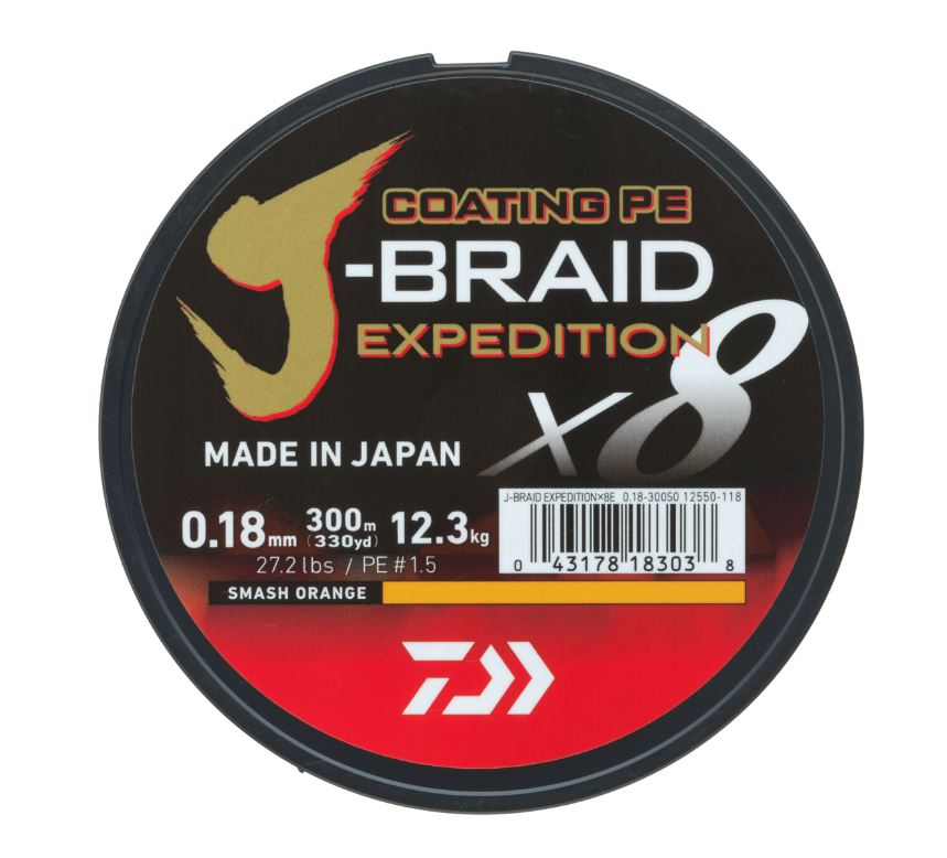 Lenza Intrecciata Daiwa J-Braid Expedition X8E Smash Orange (150m)