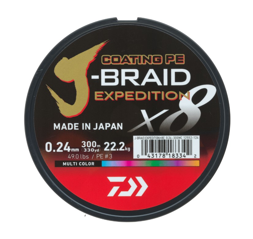 Lenza Intrecciata Daiwa J-Braid Expedition Multi-Color X8E (3000m)