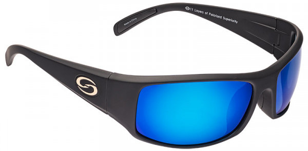 Occhiali da Sole Strike King S11 Optics - Okeechobee Matte Black Frame / Multi Layer White Blue Mirror Gray Base Glasses