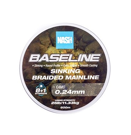Lenza Intrecciata Gialla Nash TT Baseline Sinking Braid UV (1200m)