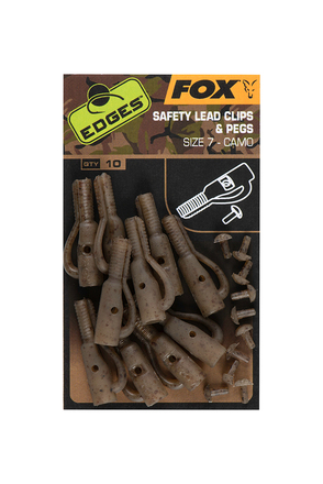 Fox Edges Camo Lead Clip + Pegs Taglia 7 (10 pezzi)