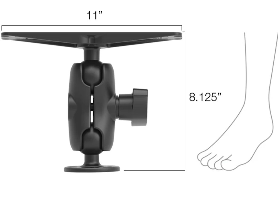 Supporto RAM W/ 3" X 11" Base Shrt Arm