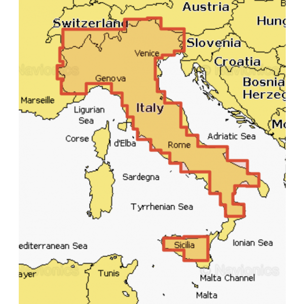 Navionics+ Mappe SD/MSD Card - Italy Lakes & River Po