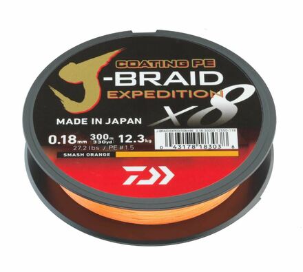 Lenza Intrecciata Daiwa J-Braid Expedition X8E Smash Orange (300m)