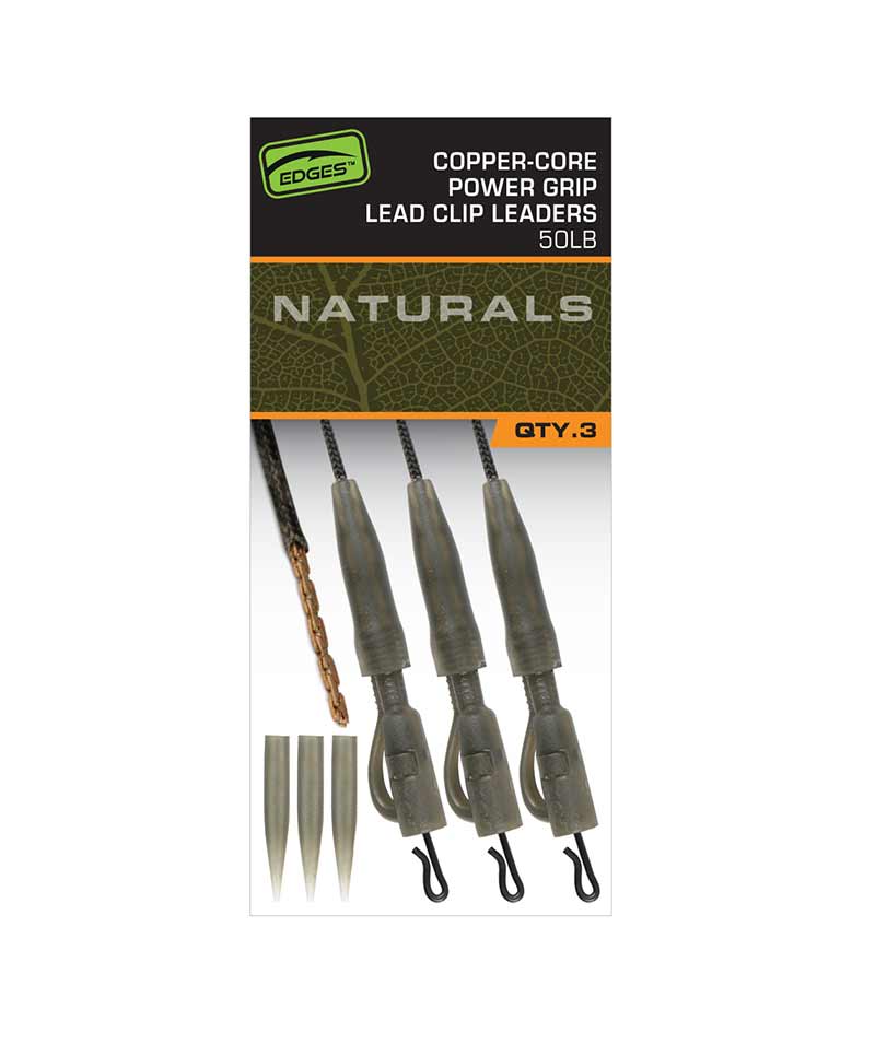 Fox Edges Naturals Copper-Core Power Grip Lead Clip Leaders (3pcs)