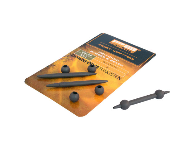 PB Products Downforce Tungsten Heli-Chod Rubber & Beads (3 pezzi) - Silt