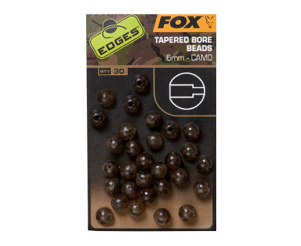 Fox Edges Camo Tapered Bore Bead 30 pezzi - 6mm