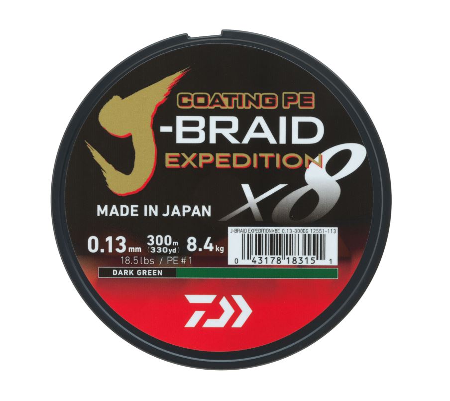 Lenza Intrecciata Daiwa J-Braid Expedition X8E Dark Green (150m)