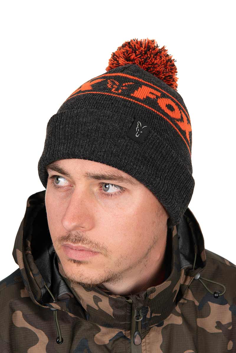 Cappello da pesca Fox Collection Bobbles - Black/Orange