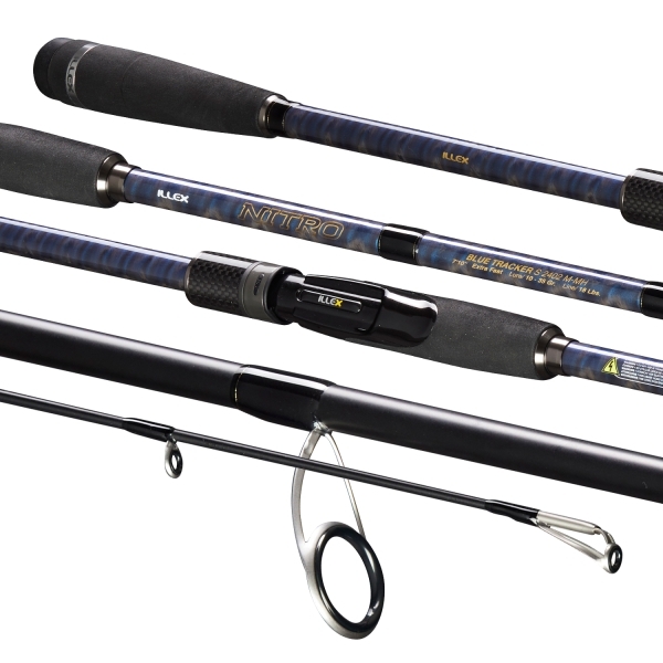 Canna da spinning per la pesca in mare Illex Nitro S 2402 MH Blue Tracker 2.4m (10-35g)