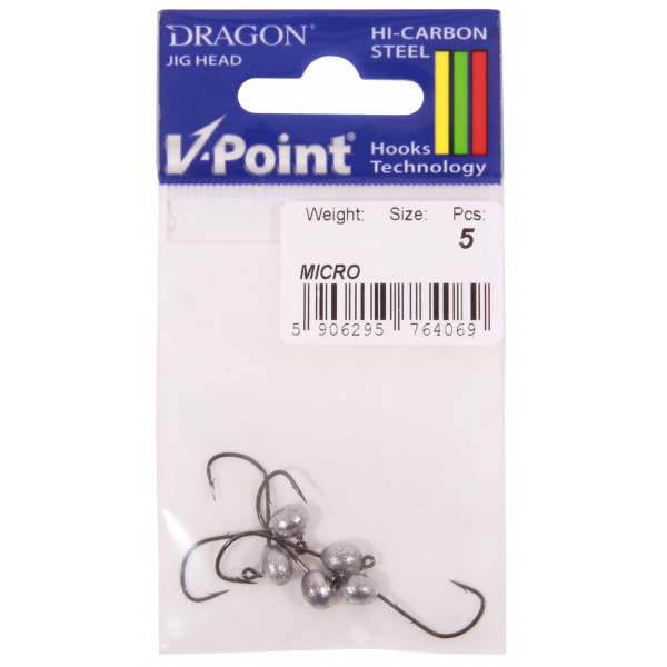 Dragon V-Point Micro Testa Piombata, 5 pezzi!