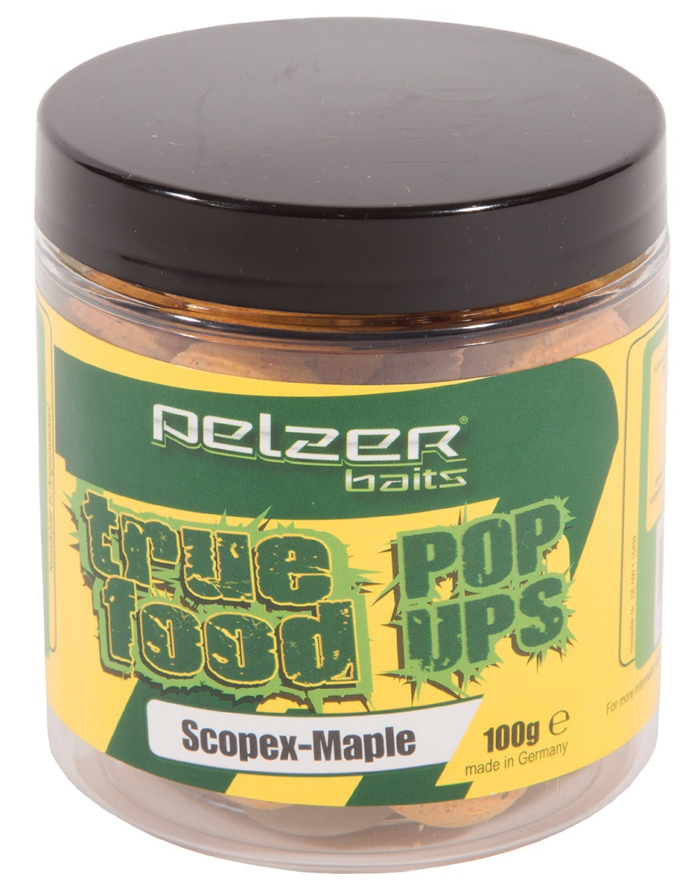 Carp Tacklebox, pieno di end-tackle delle migliori marche conosciute! - Pelzer True Food Pop Ups 20mm, 100g Scopex-Maple