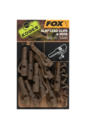 Fox Edges Camo Silk Lead Clip + Pegs Taglia 10 (10 pezzi)