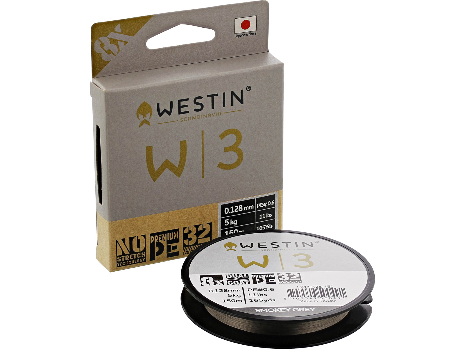 Lenza Intrecciata Westin W3 8 Braid 150m Smokey Grey 