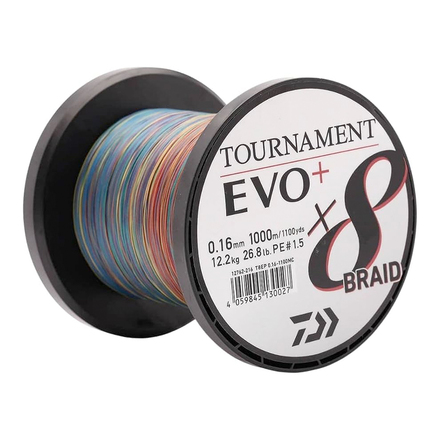 Daiwa Tournament x8 EVO+ Lenza Intrecciata Multi Colour 1000m