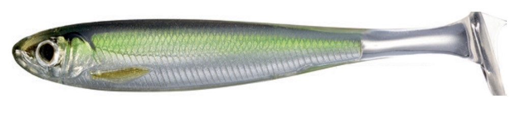 Esche Slow-Roll Shiner Paddle Tail Shad 7.6cm (4 pezzi) - Silver/Green