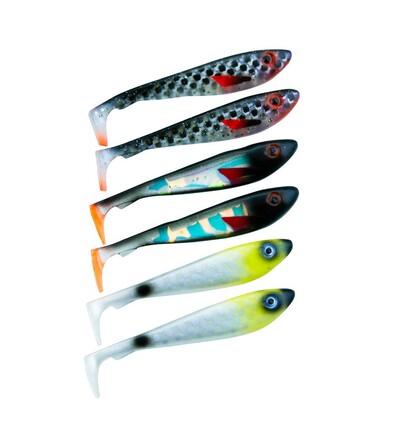 Svartzonker McRubber Shad 9cm Mix - Overcast  (6 pezzi)