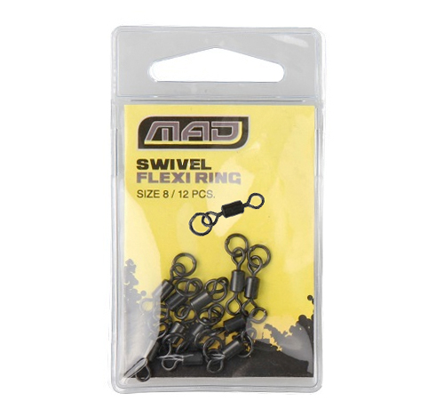 Carp Tacklebox, riempito con materiali top da carpa! - Mad Flexi Ring SwivelSize 10