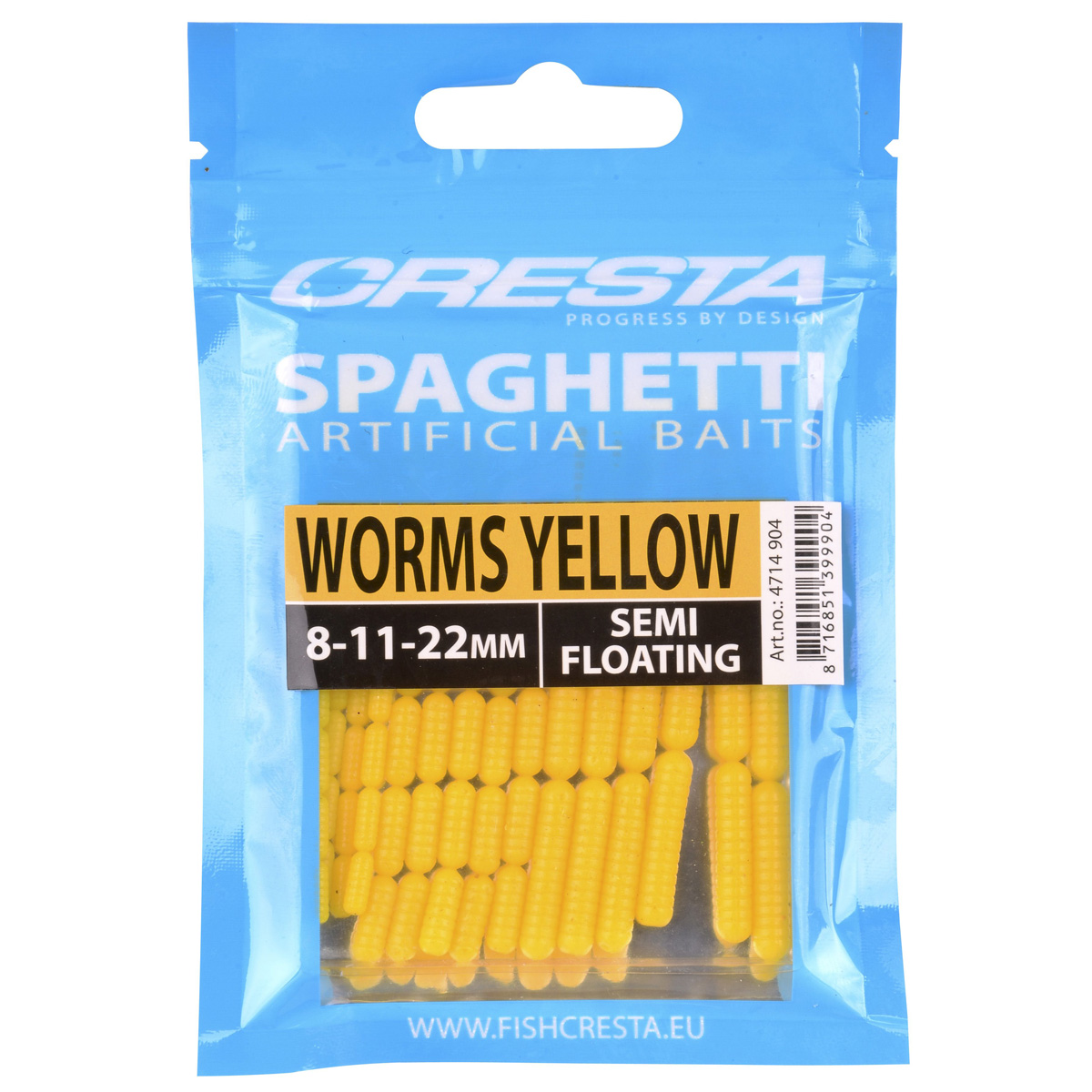 Esca di imitazione Cresta Spaghetti Worms - Yellow