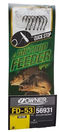 Owner 50168-FD53 QuickS Feeder Rig Barbless (10cm) (6 pezzi)