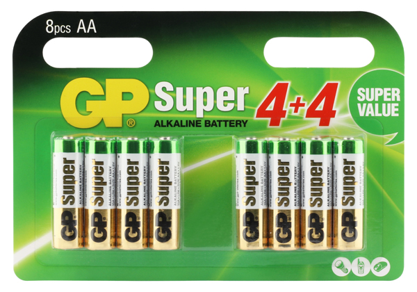 GP Batterie Alcaline - GP Super Alkaline AA Mignon penlite, multipack 8 pcs