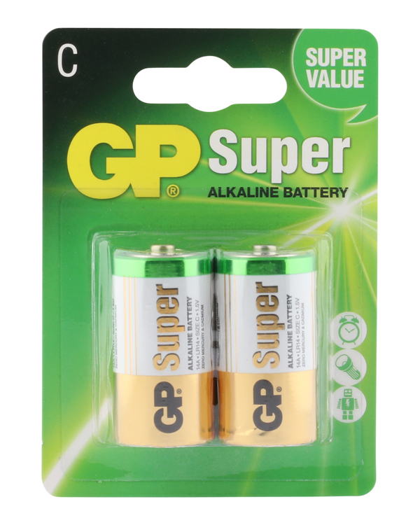 GP Batterie Alcaline - GP Super Alkaline C Baby, 2 pcs