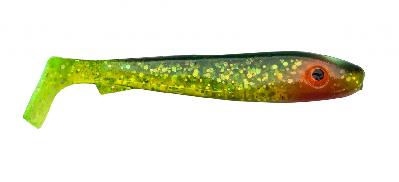 Svartzonker McRubber Bass Shad 8cm (6 pezzi) - Black n' Chartreuse