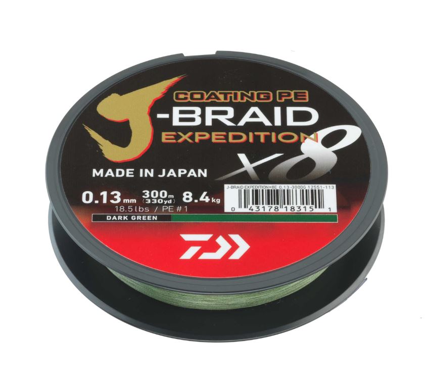 Lenza Intrecciata Daiwa J-Braid Expedition X8E Dark Green (150m)