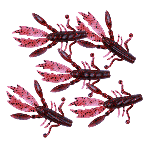 Big Perch Softbait Pack (51 pezzi!) - Ultimate mini cray Darkred 7cm 5pcs