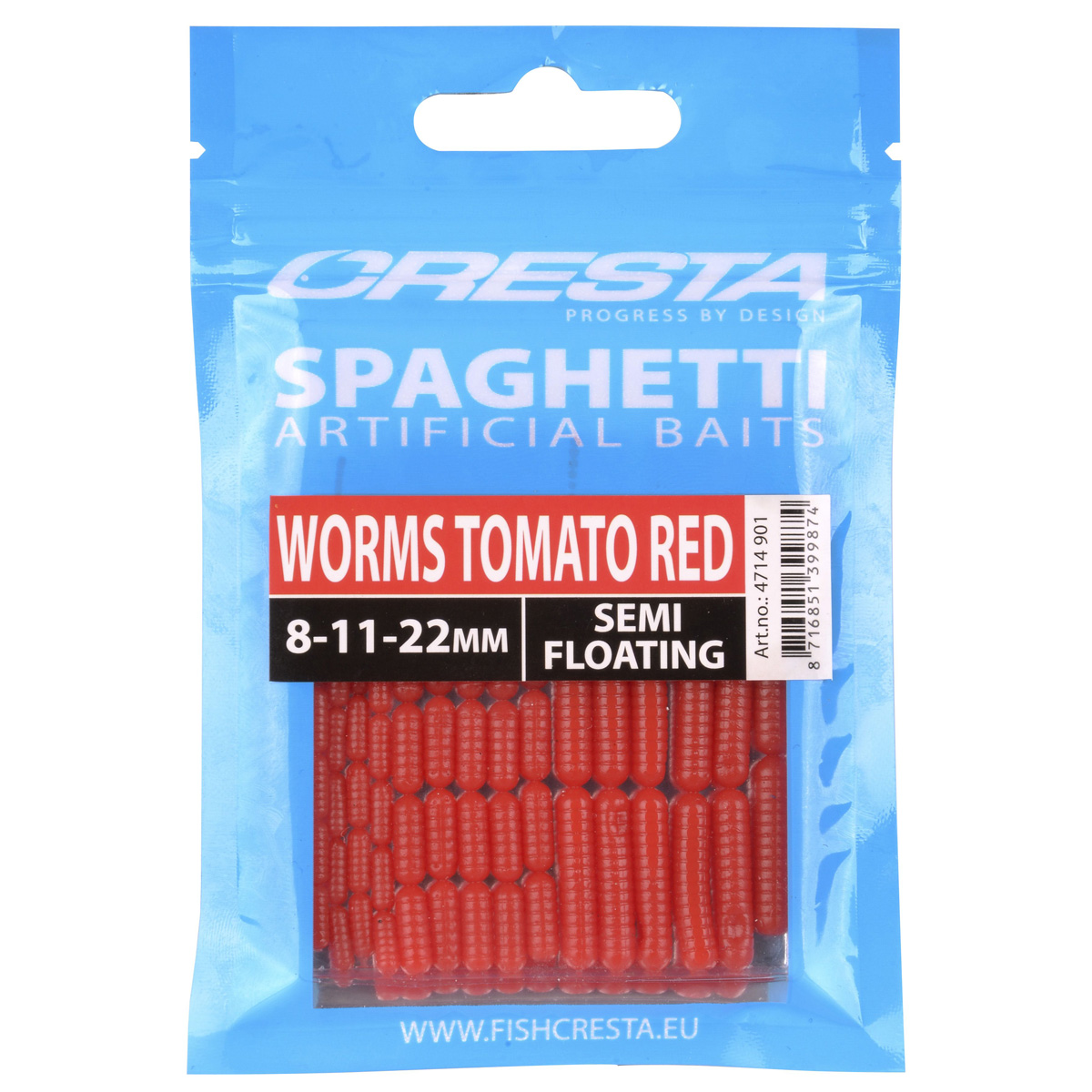 Esca di imitazione Cresta Spaghetti Worms - Tomato Red