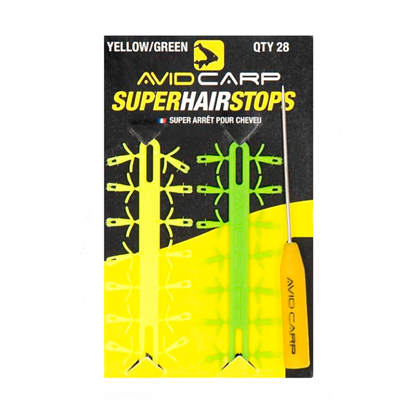 Carp Tacklebox, pieno di end-tackle delle migliori marche conosciute! - Avid Carp Super Hair Stop - Yellow / Green