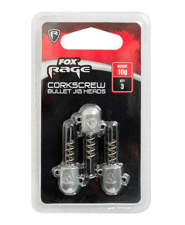 Fox Rage Corkscrew bullet jig heads, 3 pezzi