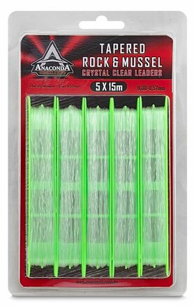 Anaconda Tapered Rock & Mussel Invisible Leaders 15m (5 pezzi)