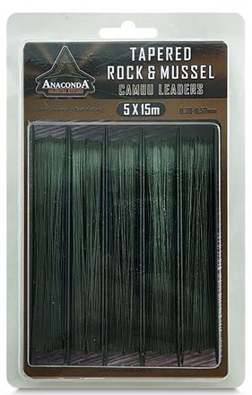 Anaconda Tapered Rock & Mussel Camou Leaders 15m (5 pezzi)