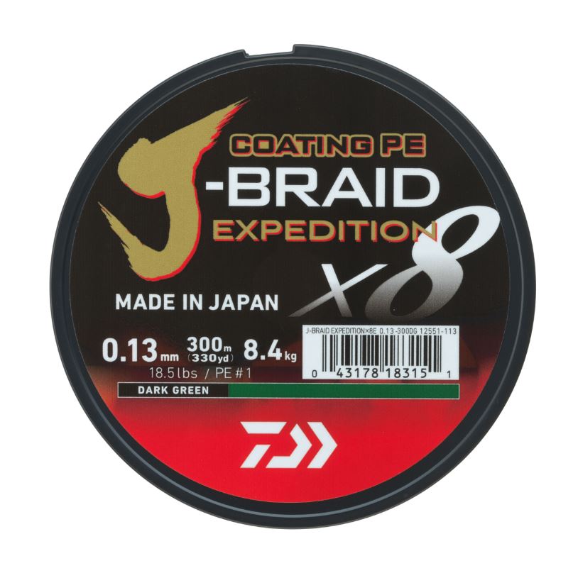 Lenza Intrecciata Daiwa J-Braid Expedition X8E Dark Green (300m)